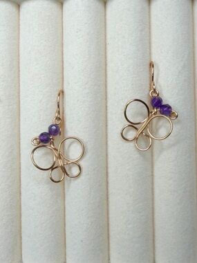 Amethyst Butterfly Earrings